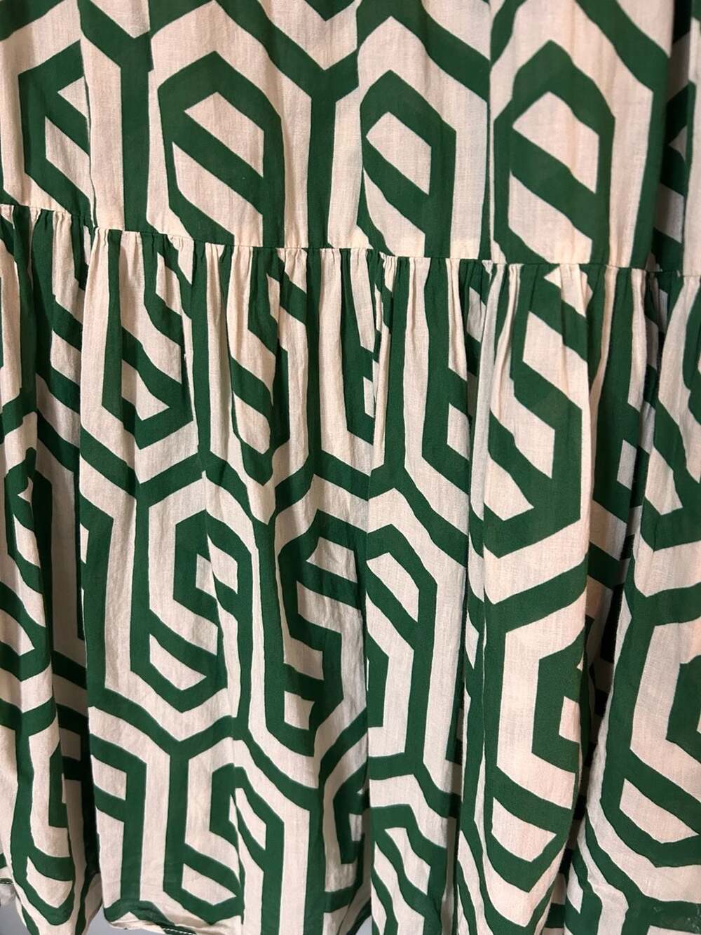 Zara Geometric Print Tiered Midi Shirt Dress - Picture 4 of 4